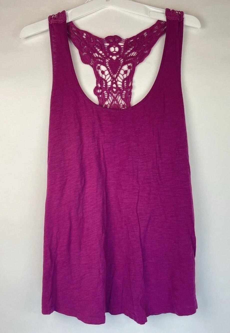 Express Womens Tank Top Pink Rayon Sleeveless Racerback Pullover - Size Large